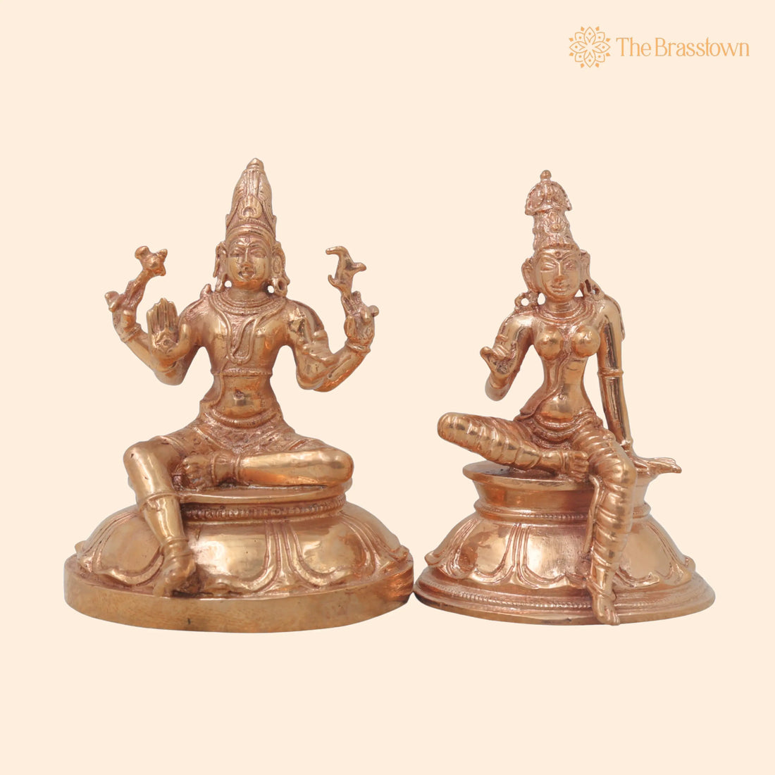 Bronze Shiva Parvati Murti – Handcrafted Shiv Parwathi, Uma Maheshwara Idols, Uma Shankar Silai, Umamaheshwaram, Umamaheswara Statue 4 Inch 1
