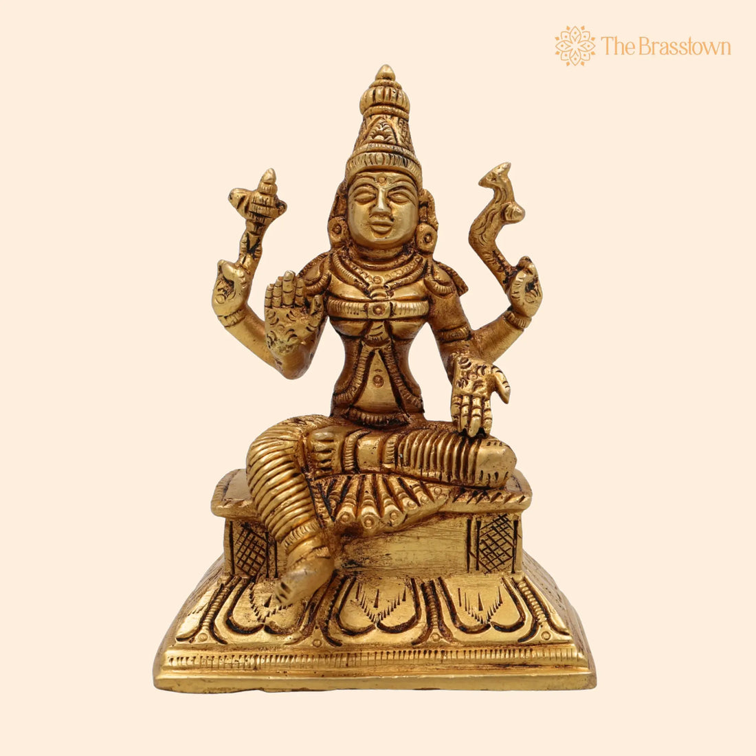 Brass Handcrafted Parvati Idol – Parvati Murti, Gauri Statue, Shakti Devi Figurine for Home, Temple &amp; Office Décor 5 Inch 1