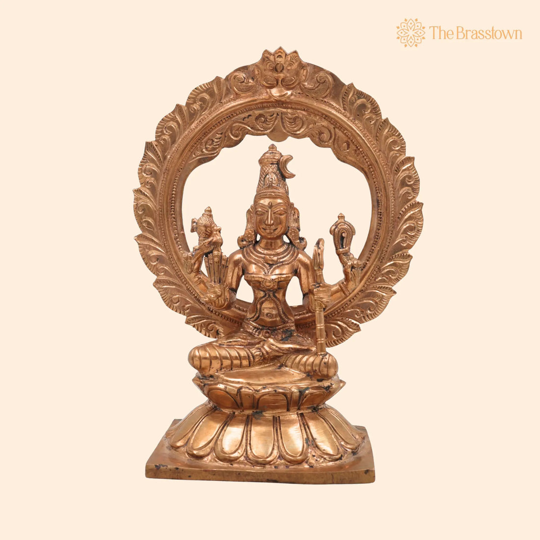 Handcrafted Bronze Kamakshi Idol – Panchaloha Kamakshi Murti, Kamakshi Amman, Parameshwari &amp; Tripurasundari Statue 8 Inch 1