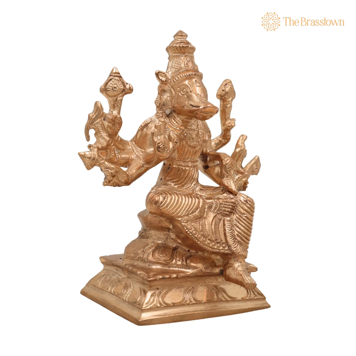 Handmade Bronze Varahi Amman Idol – Panchaloha Varahi Devi Statue, Varahi Mata, Varahi Shakti for Puja &amp; Temple Décor 5 Inch 2