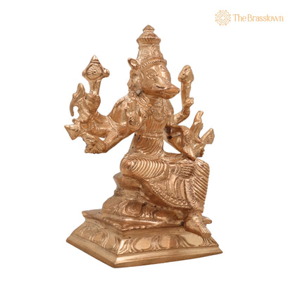 Handmade Bronze Varahi Amman Idol – Panchaloha Varahi Devi Statue, Varahi Mata, Varahi Shakti for Puja &amp; Temple Décor 5 Inch 2