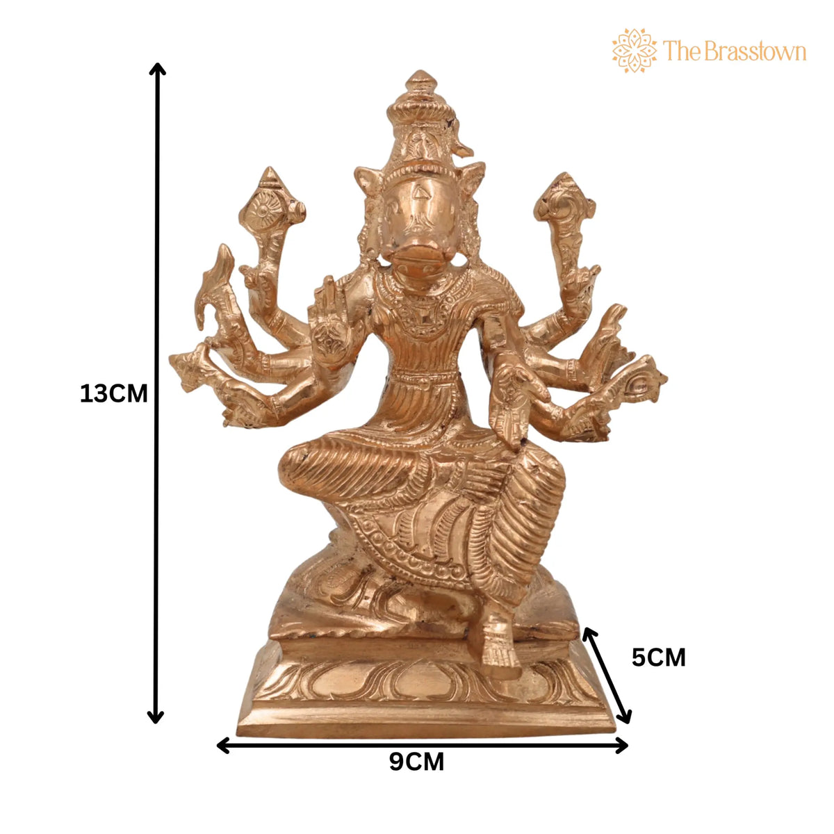 Handmade Bronze Varahi Amman Idol – Panchaloha Varahi Devi Statue, Varahi Mata, Varahi Shakti for Puja &amp; Temple Décor 5 Inch 5