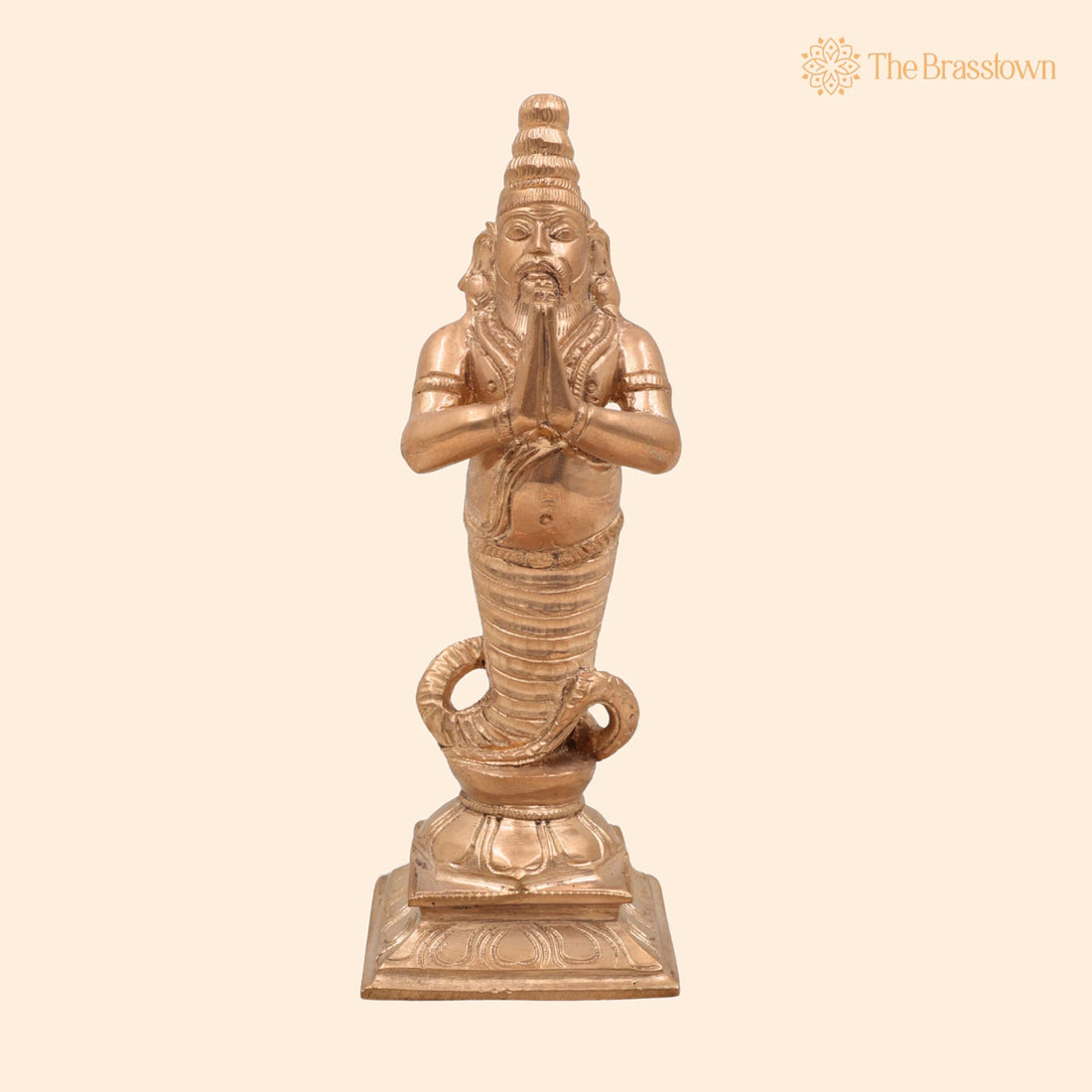 Handcrafted Bronze Nagaraja Idol – Panchaloha Naga Statue, Chola Art, Vasuki for Puja, Home Mandir &amp; Décor 7 Inch 1