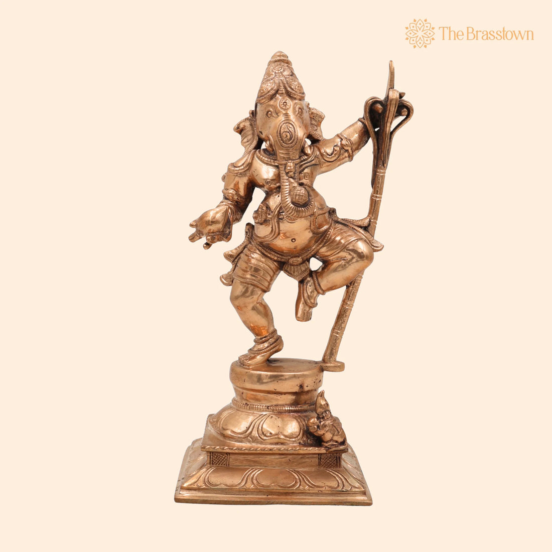 Handcrafted Panchaloha Ganesh with sugar cane Idol – Bronze Siddhi Vinayaka idol, Ganpati, Ekadanta for Puja, Home Mandir &amp; Décor 9 Inch 1