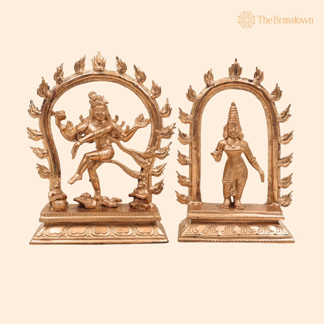 Handcrafted Panchaloha Nataraja with Parvati Idol – Adalvallan Koothan Sculpture, Chola Bronze Statue for Home, Temple &amp; Puja 7 Inch 1