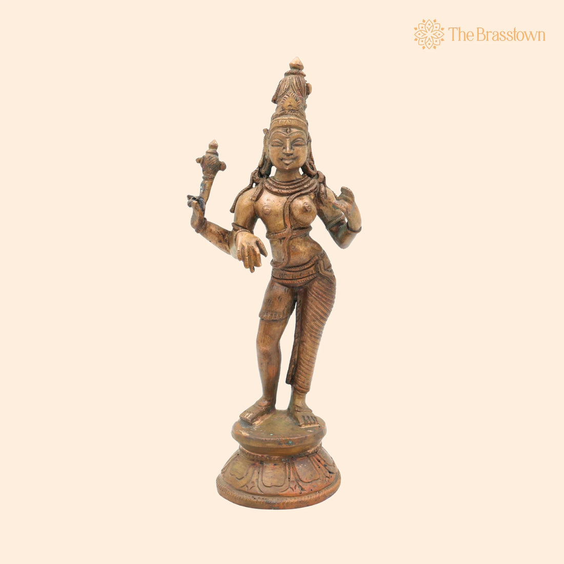 Bronze Ardhanarishvara Idol – Handcrafted Panchaloha Ardhanari Statue, Ardhanareshwar Sculpture, Spiritual Décor 7.5 Inch 1