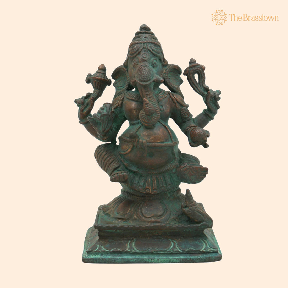 Handcrafted Bronze Ganesha Idol – Panchaloha Ganpati Vinayaka Murti, Vastu Pillaiyar Statue for Home, Pooja &amp; Gift 4.5 Inch 1