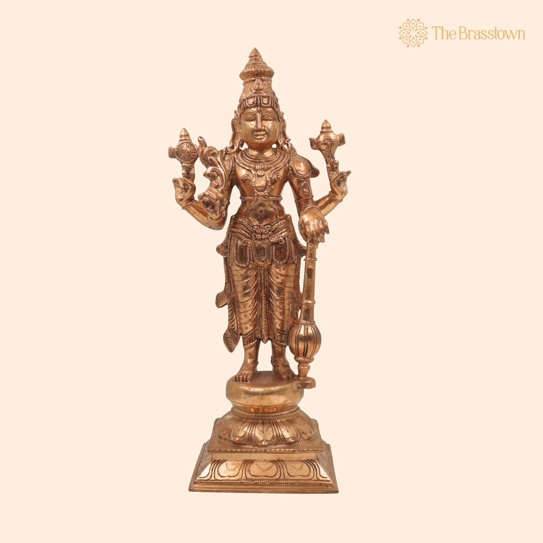 Bronze Panchaloha Venkateshwara Vishnu Idol – Handcrafted Chola Art South Indian Temple Statue 14 Inch 1