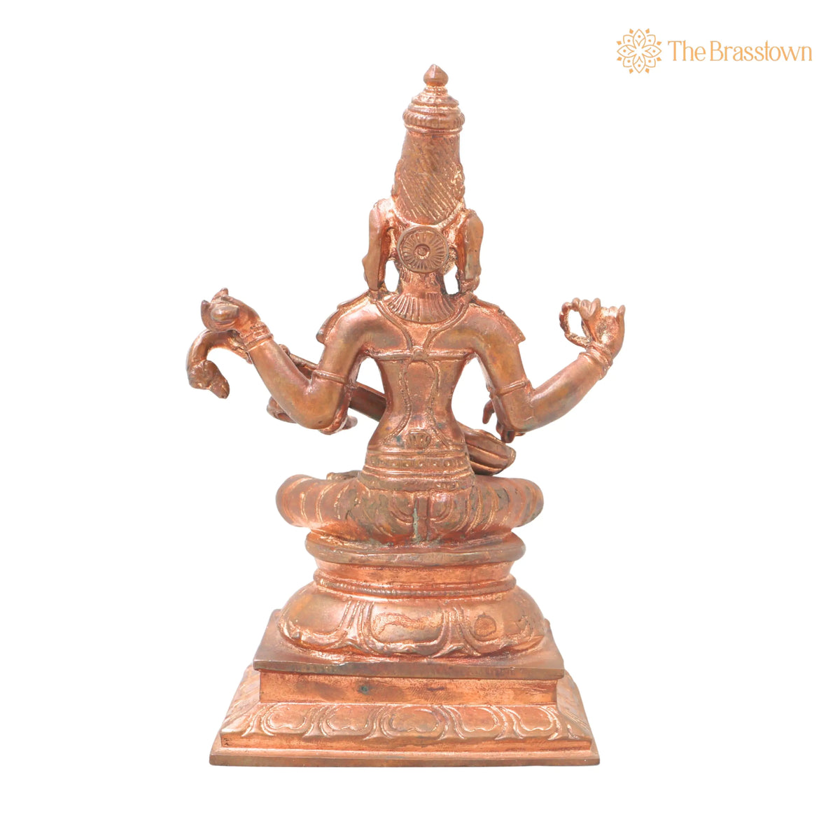 Handcrafted Bronze Panchaloha Saraswati Idol – Sharada, Veena Pustak Dharini, Vagdevi, Hamsavahini, Vidyadayini Statue for Home 6 Inch 4