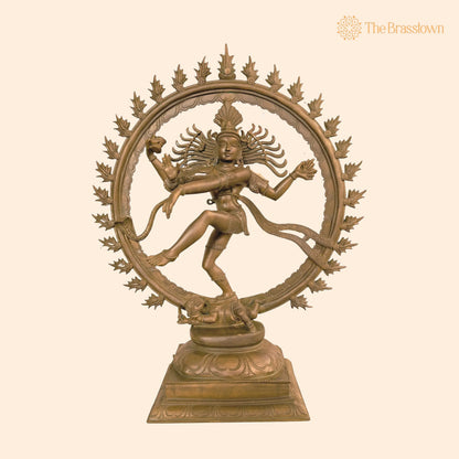 Handcrafted Bronze Panchaloha Nataraja Murti – Hindu God Natraj Statue, Cosmic Dance Sculpture, Temple Décor, Gift Item 25 Inch 1
