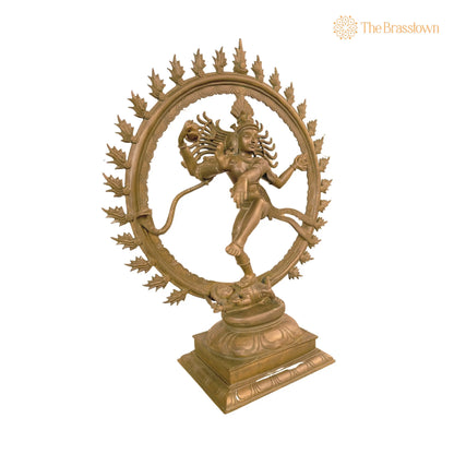 Handcrafted Bronze Panchaloha Nataraja Murti – Hindu God Natraj Statue, Cosmic Dance Sculpture, Temple Décor, Gift Item 25 Inch 2