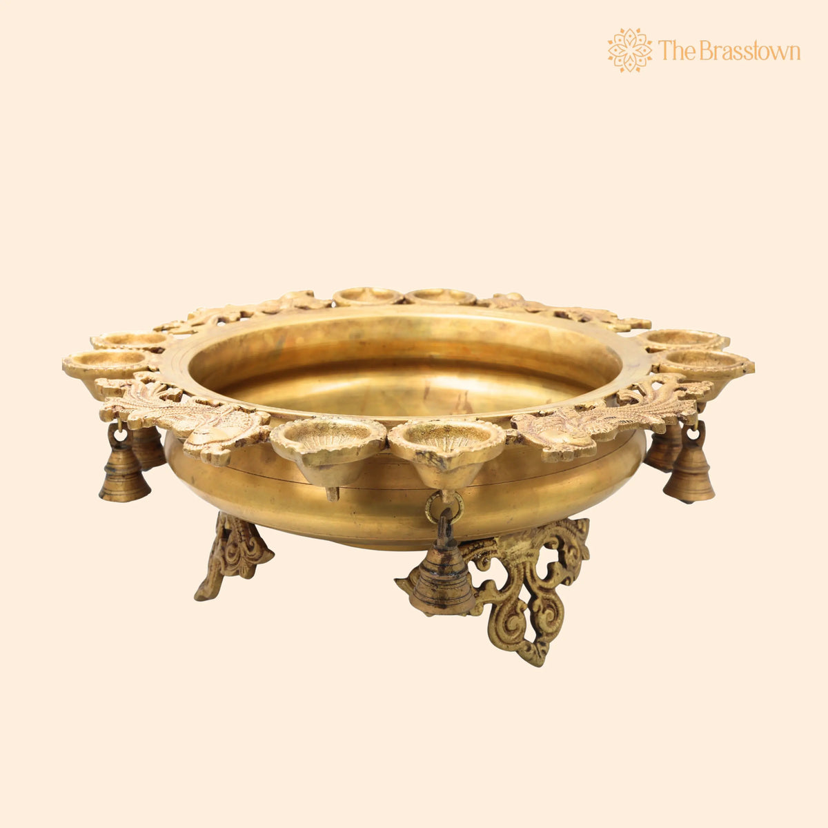 Brass Urli Idol – Handcrafted Kerala Uruli Bowl for Pooja &amp; Home Décor, Peetal Pittal Traditional Temple Urli 6.5 Inch 1
