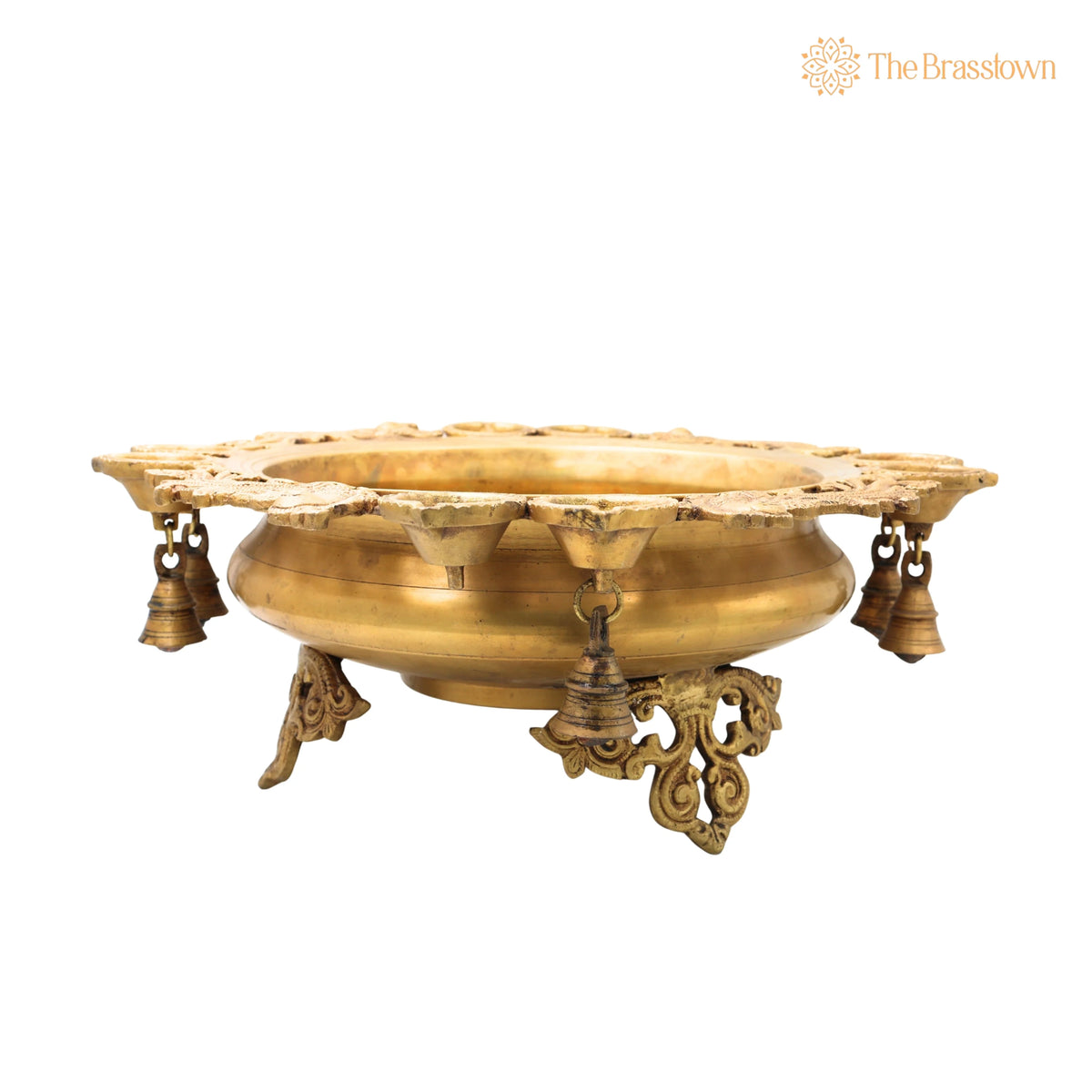 Brass Urli Idol – Handcrafted Kerala Uruli Bowl for Pooja &amp; Home Décor, Peetal Pittal Traditional Temple Urli 6.5 Inch 3