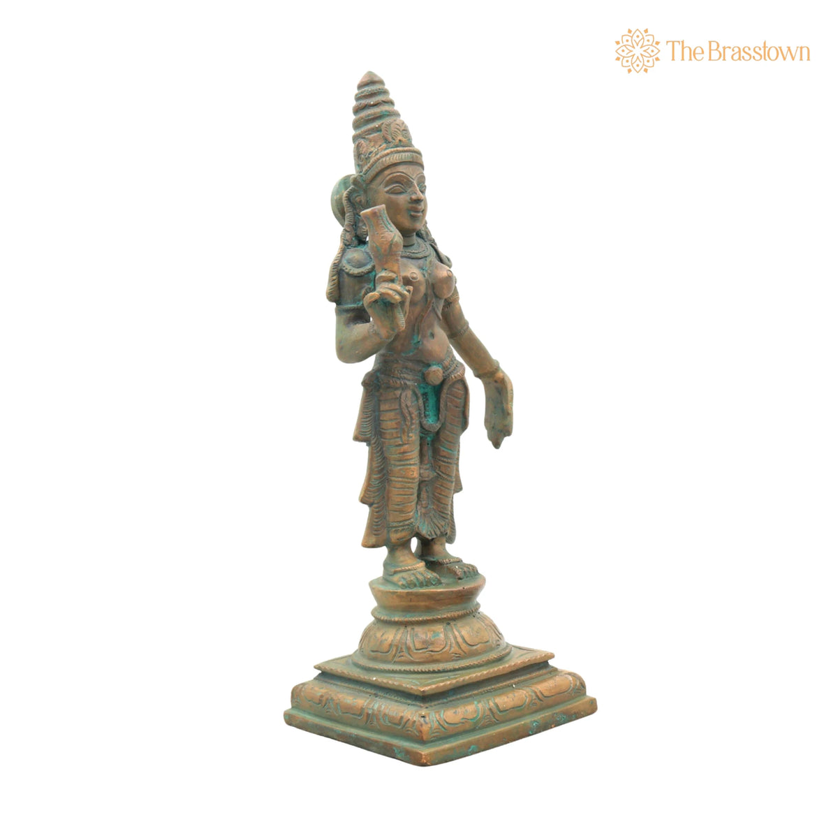 Handcrafted Bronze Bhudevi Idol – Panchaloha Vasundhara, Prithvi Devi, Bhoomata, Earth Goddess Sculpture for Pooja &amp; Vastu 11.5 Inch 2