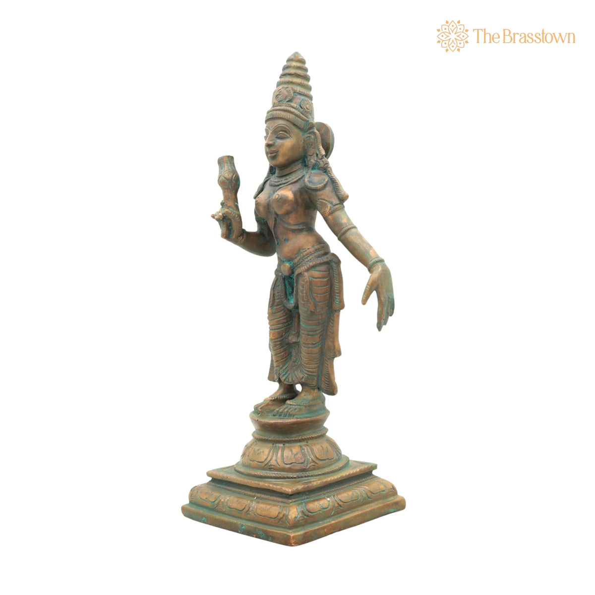 Handcrafted Bronze Bhudevi Idol – Panchaloha Vasundhara, Prithvi Devi, Bhoomata, Earth Goddess Sculpture for Pooja &amp; Vastu 11.5 Inch 3