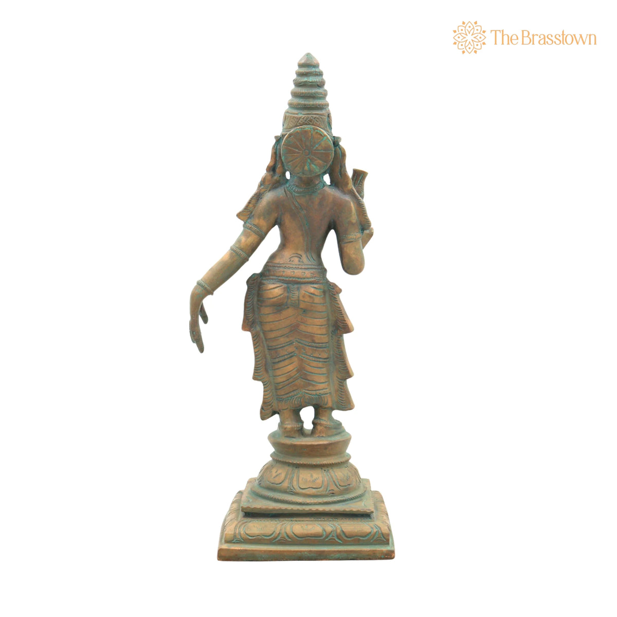 Handcrafted Bronze Bhudevi Idol – Panchaloha Vasundhara, Prithvi Devi, Bhoomata, Earth Goddess Sculpture for Pooja &amp; Vastu 11.5 Inch 4