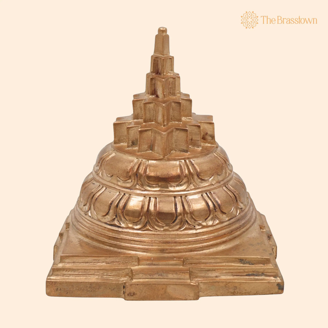 Panchaloha Bronze Shree Yantra – Handcrafted Maha Meru Sri Chakra Meru Chakra Rajarajeshwari Laxmi Kubera Yantra for Wealth Health Prosperity 4 Inch 1