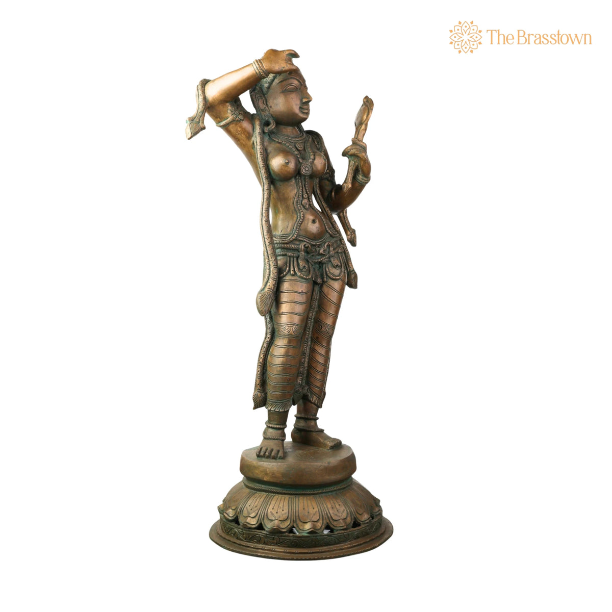 Handcrafted Panchaloha Bronze Apsara Idol for Puja, Home Mandir &amp; Décor 25.5 Inch 2
