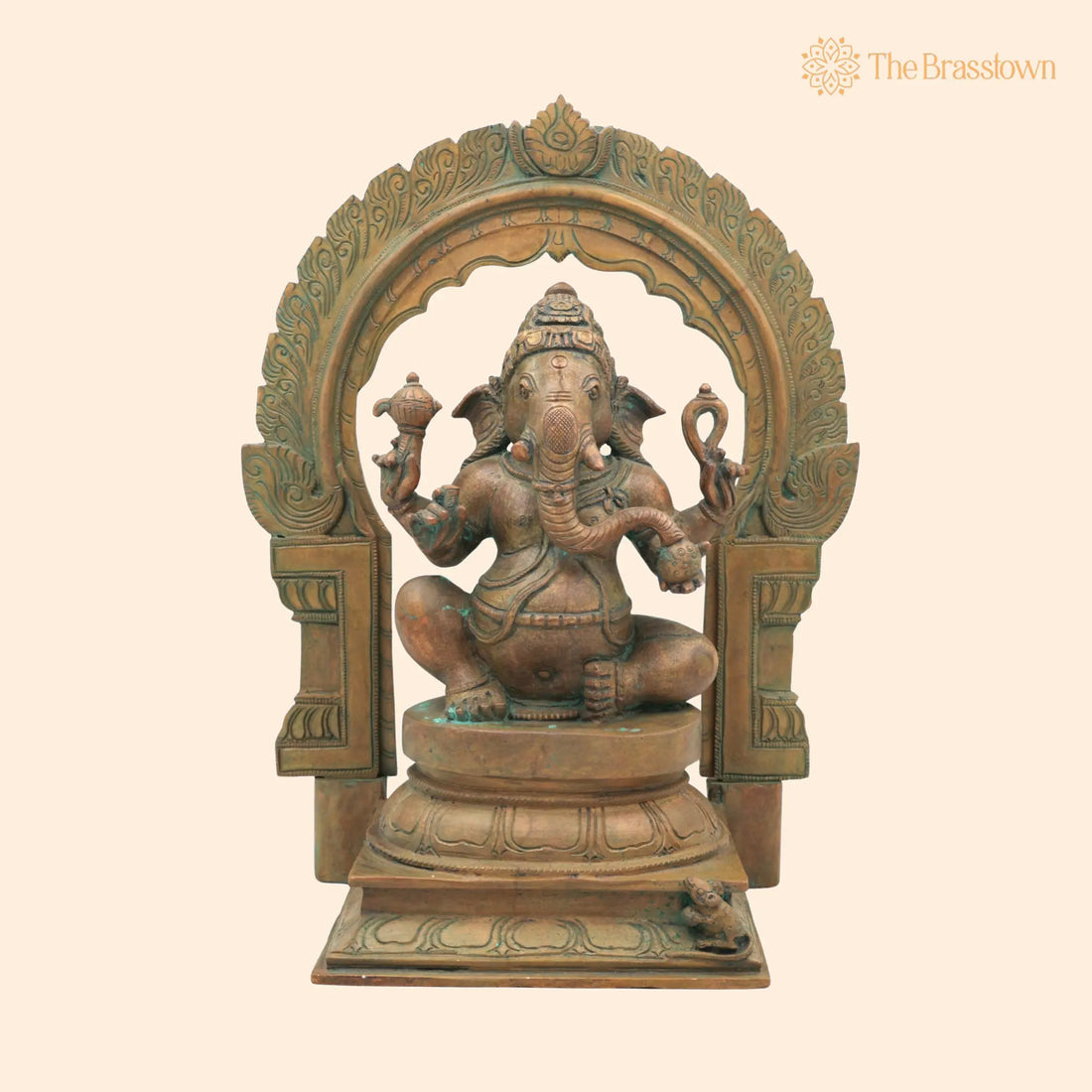 Handcrafted Bronze Ganesha Idol – Panchaloha Ganpati Murti, Vinayaka, Ekadanta, Siddhivinayak Statue for Home 13 Inch 1