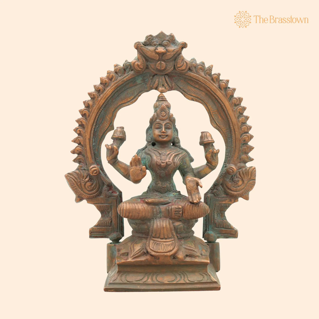 Handcrafted Bronze Mahalakshmi Idol – Panchaloha Maha Lakshmi Murti, Kamala Devi, Chola Art Sculpture for Pooja &amp; Home Décor 7 Inch 1