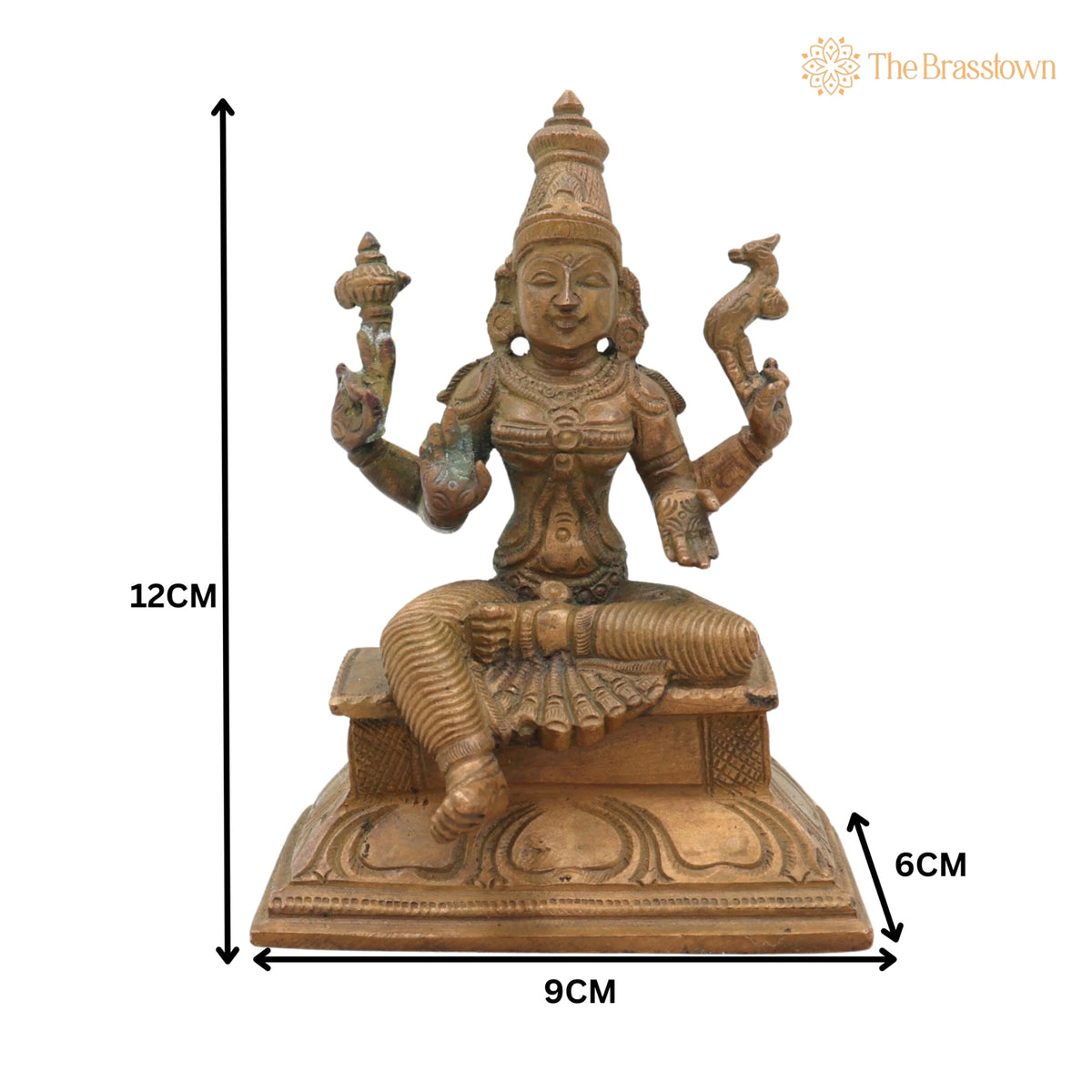 Handcrafted Bronze Parvati Devi Idol – Panchaloha Gauri Uma Durga Statue for Puja, Home Mandir &amp; Décor 5 Inch 5