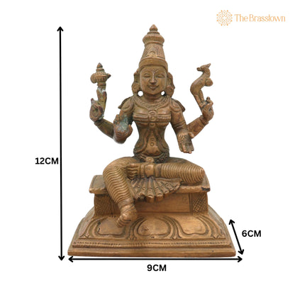 Handcrafted Bronze Parvati Devi Idol – Panchaloha Gauri Uma Durga Statue for Puja, Home Mandir &amp; Décor 5 Inch 5