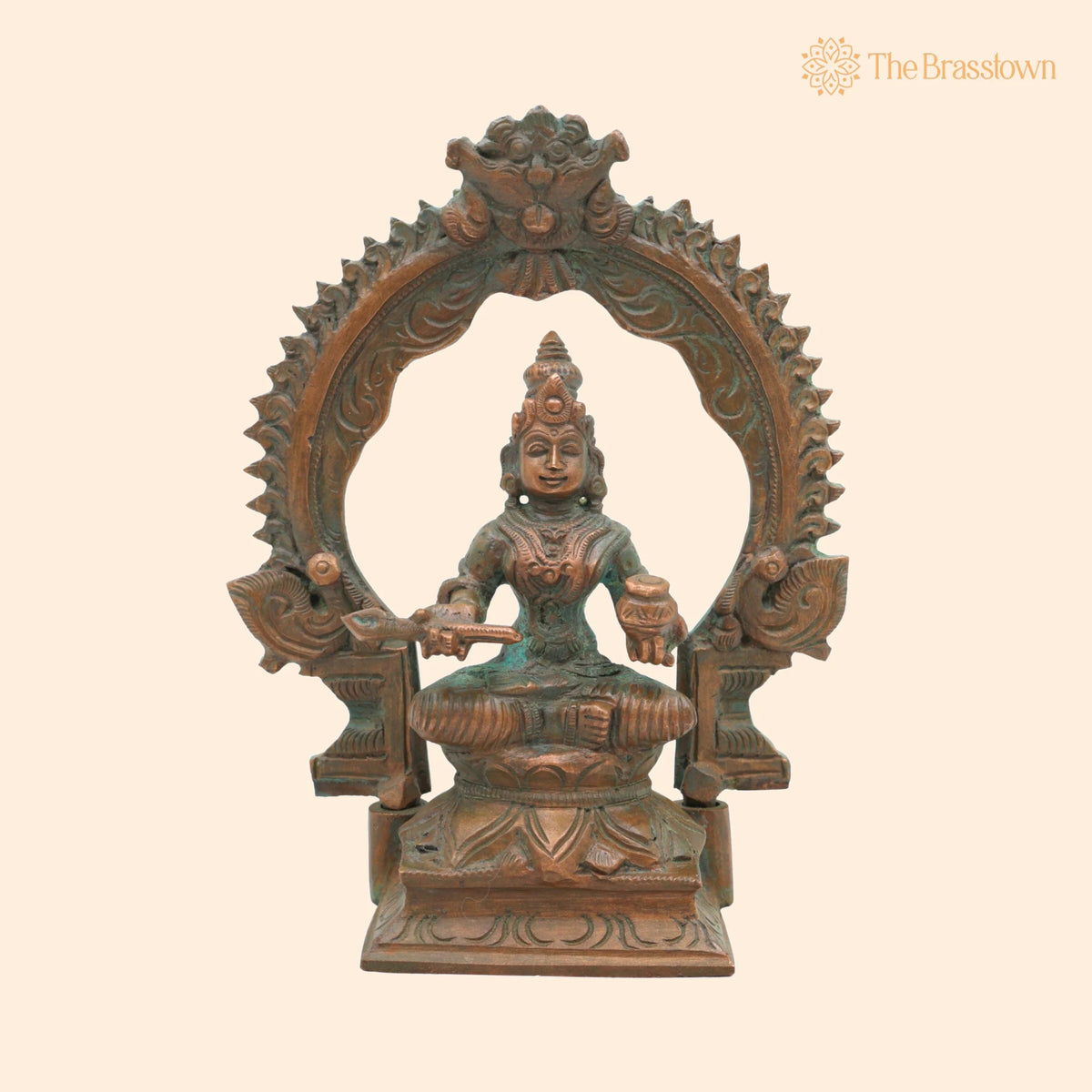 Handcrafted Bronze Annapurna Devi Idol – Panchaloha Annapoorna, Annapurneshwari, Temple &amp; Home Décor 7 Inch 1