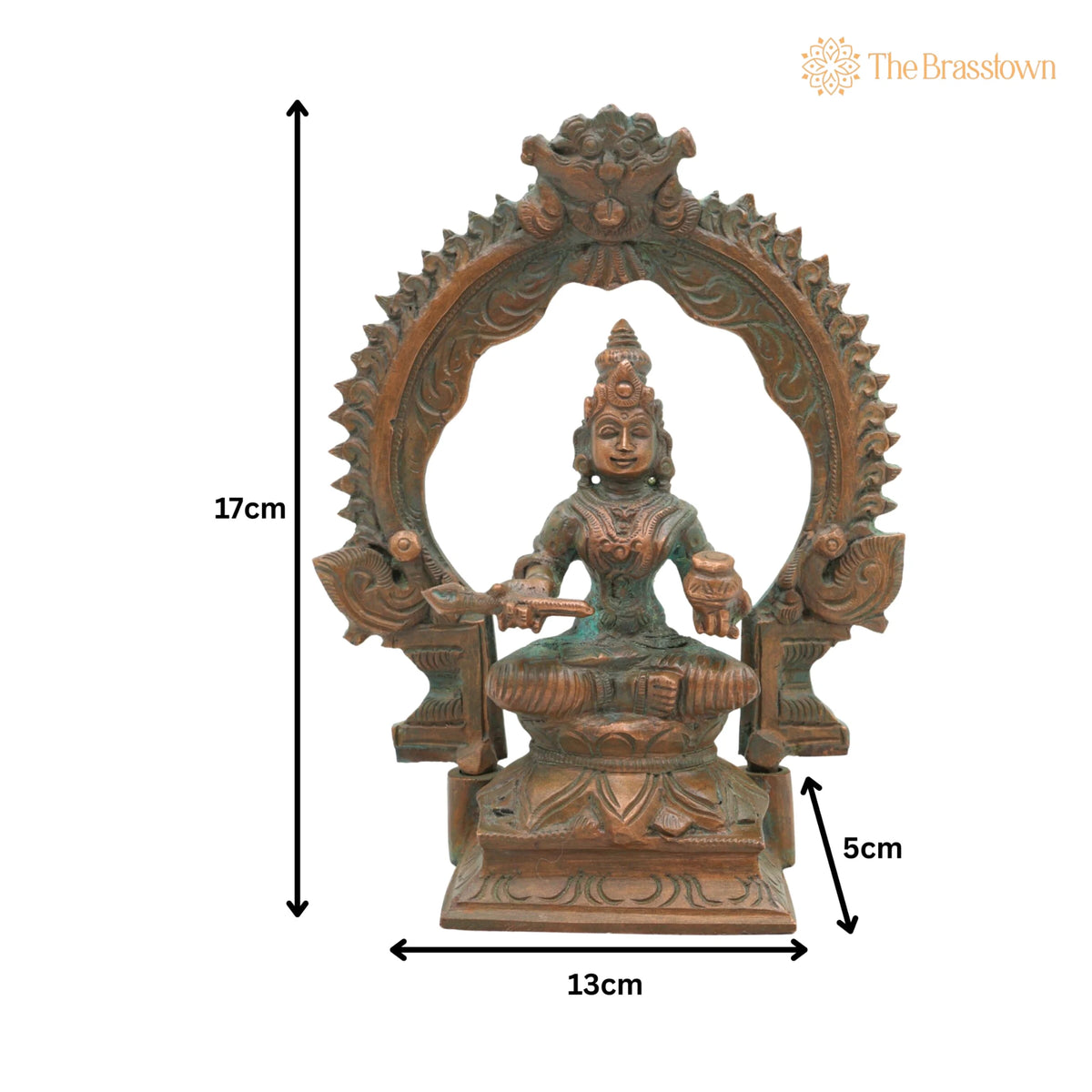 Handcrafted Bronze Annapurna Devi Idol – Panchaloha Annapoorna, Annapurneshwari, Temple &amp; Home Décor 7 Inch 5