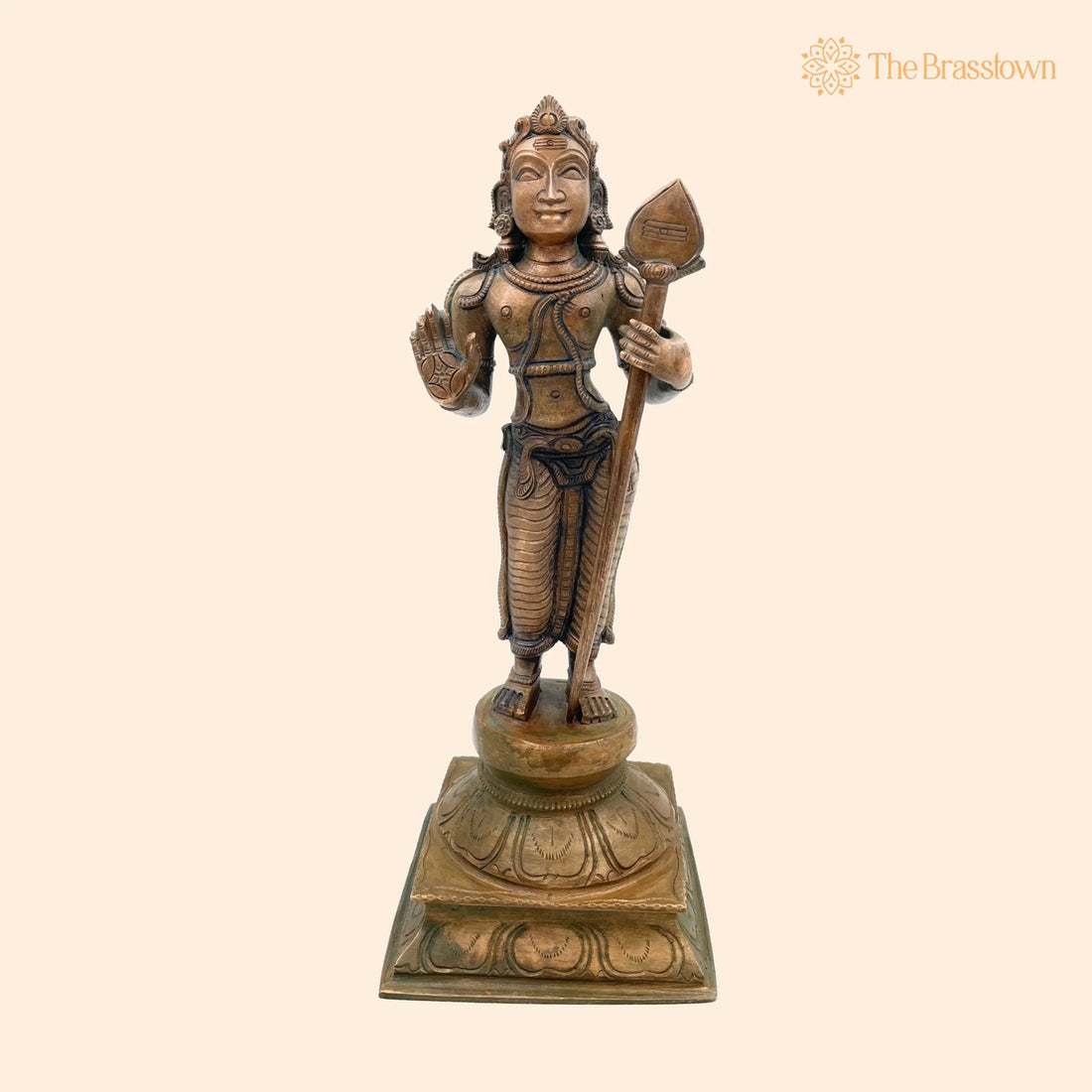 Bronze Murugan Idol – Handcrafted Kartik Ji Ki Murti, Lord Karthikeyan Statue, Swaminatha Silai, Kumaraswamy Sculpture 11.5 Inch 1
