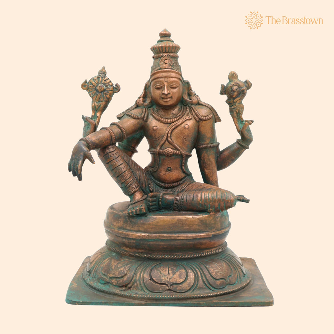 Handmade Bronze Vishnu Idol – Panchaloha Vishnu Murti, Chola Art Narayana for Puja, Home Mandir &amp; Décor 9 Inch 1