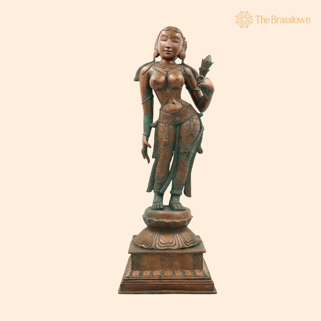 Handcrafted Bronze Apsara Idol – Devangana, Urvashi, Rambha, Menaka, Tilottama Panchaloha Chola Art Sculpture 18.5 Inch 1