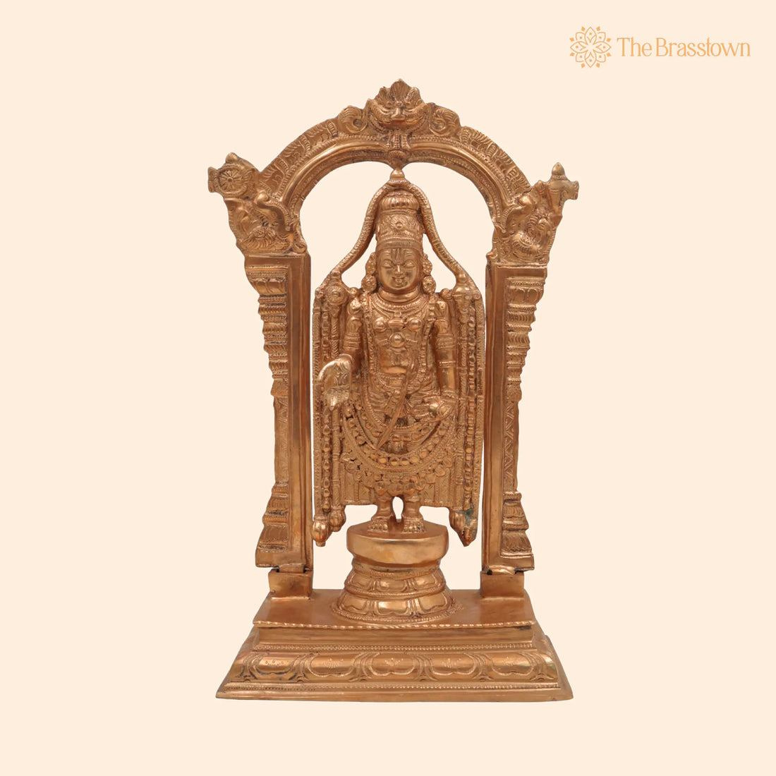 Handcrafted Bronze Venkateshwara Idol – Balaji Murti, Panchaloha &amp; Chola Art Deity Statue for Home Temple, Puja, and Gifting 13 Inch 1