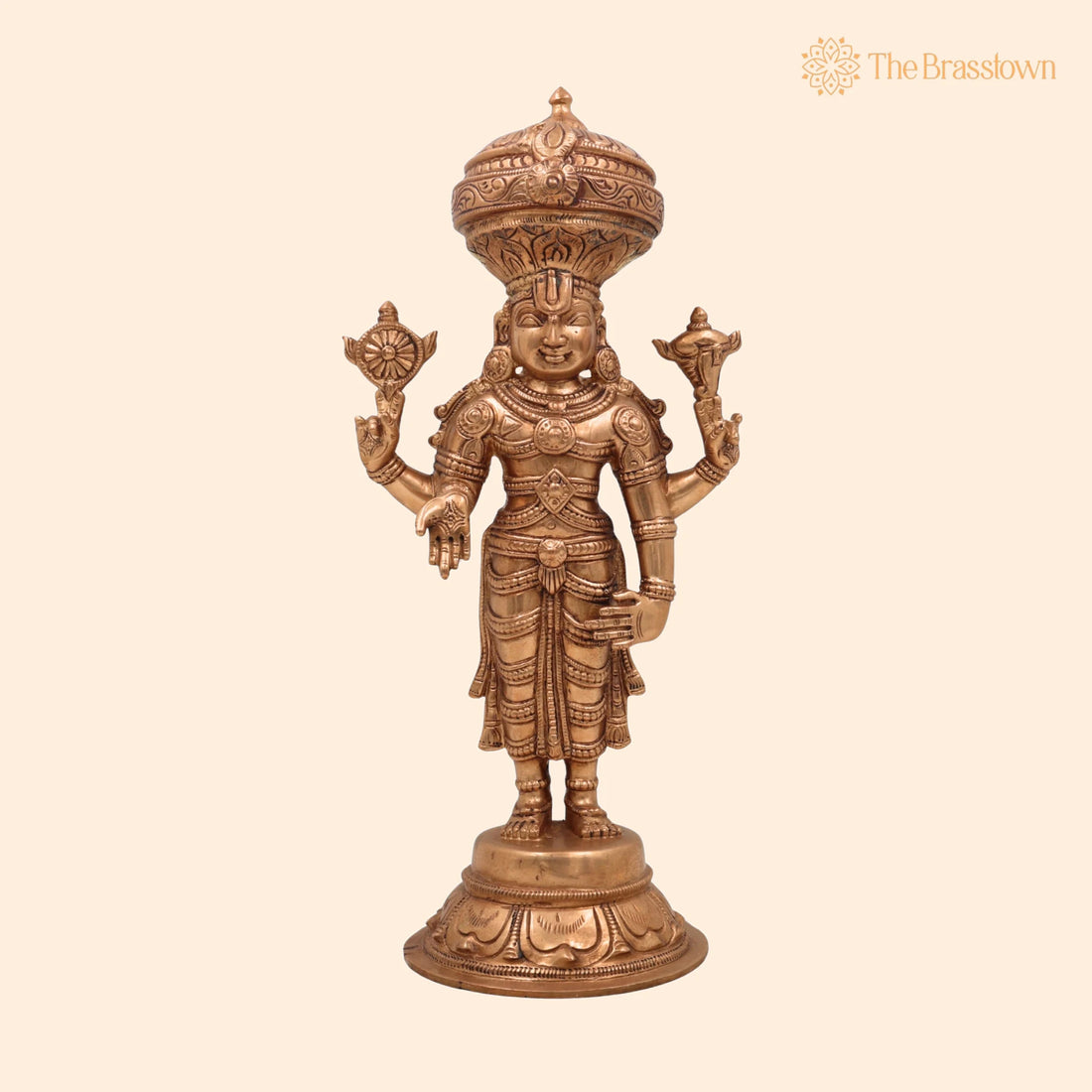 Bronze Venkateshwara Idol – Handcrafted Lord Balaji Tirupati Panchaloha Statue, Sri Srinivasa Murti for Home Temple &amp; Pooja 11 Inch 1