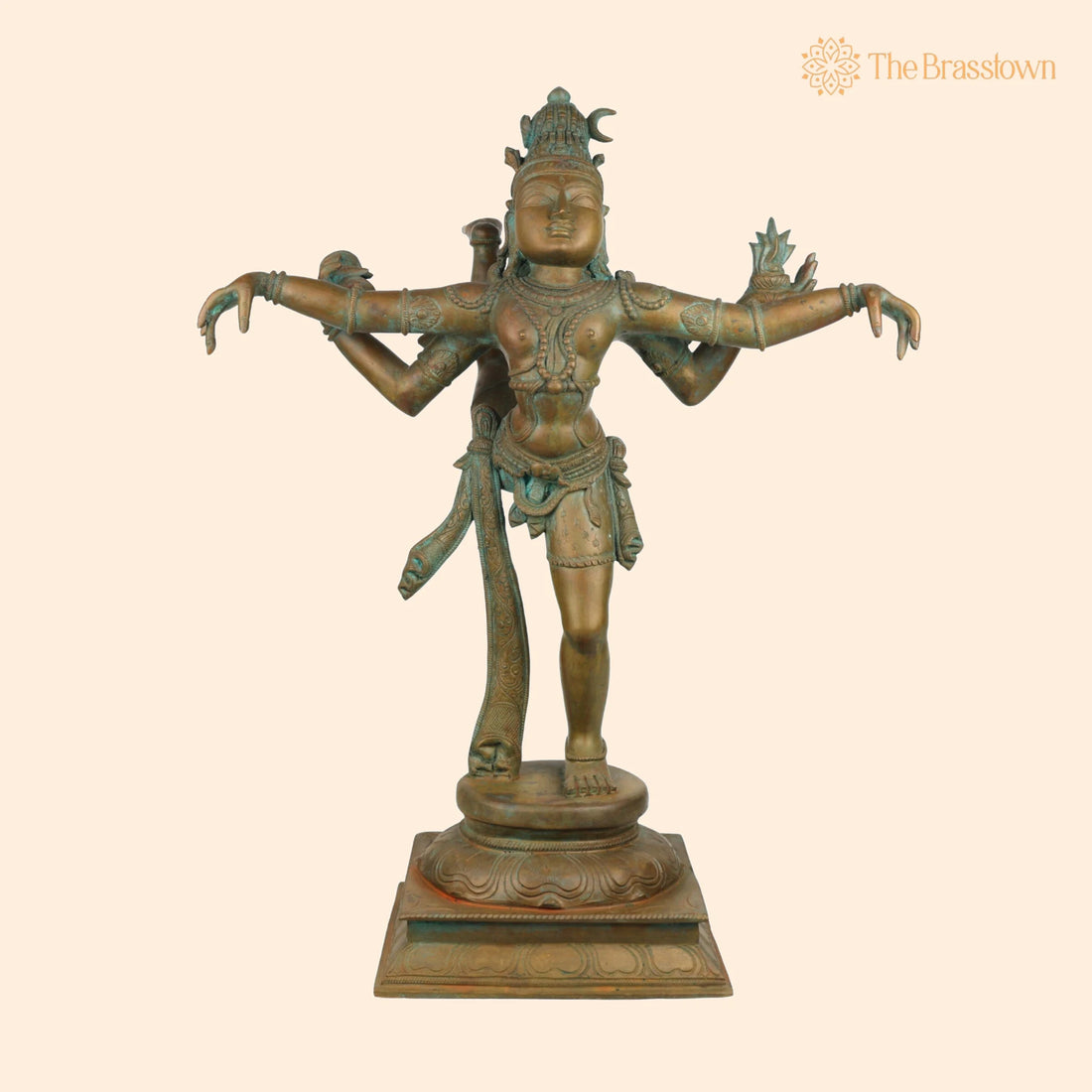 Lord Nataraja Bronze Idol – Handmade Panchaloha Chola Nataraja Statue, Ananda Tandava, Adalvallan for Puja, Home Mandir &amp; Décor 25 Inch 1