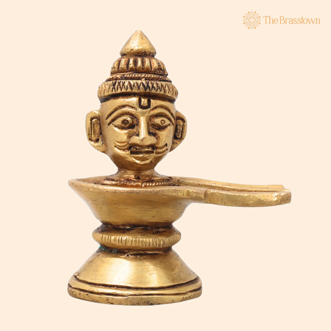 Handcrafted Brass Shiva Lingam with Face – Shivling Idol for Puja, Home Mandir &amp; Décor 2.5 Inch 1