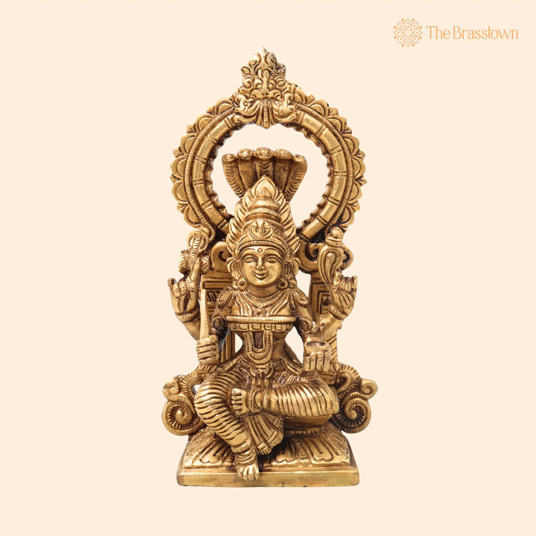 Brass Mariamman Idol – Handcrafted Goddess Mariamma Murti, Mariyammal Statue, Aadi Mariamman Pooja Idol 7.5 Inch 1