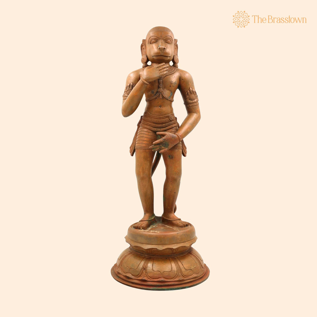 Handmade Panchaloha Hanuman Idol – South Indian Pandya Style Bronze Anjaneya Murti for Puja, Home Mandir &amp; Décor 19.5 Inch 1