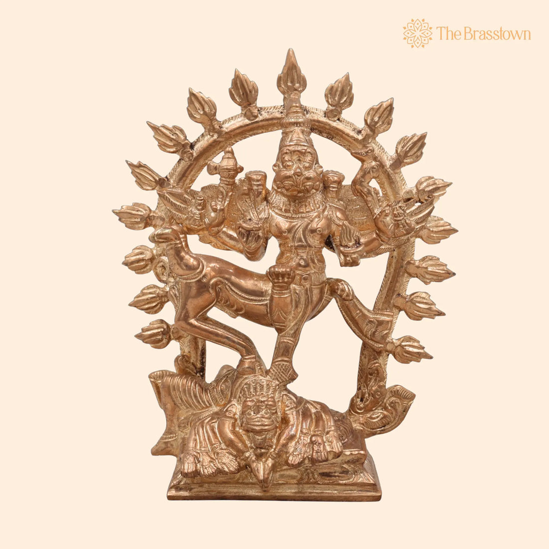 Handcrafted Bronze Lord Sharabha Idol – Sharabeshwara Murti, Panchaloha Sharabheshwaramurti, Chola Art South India Statue 6 Inch 1