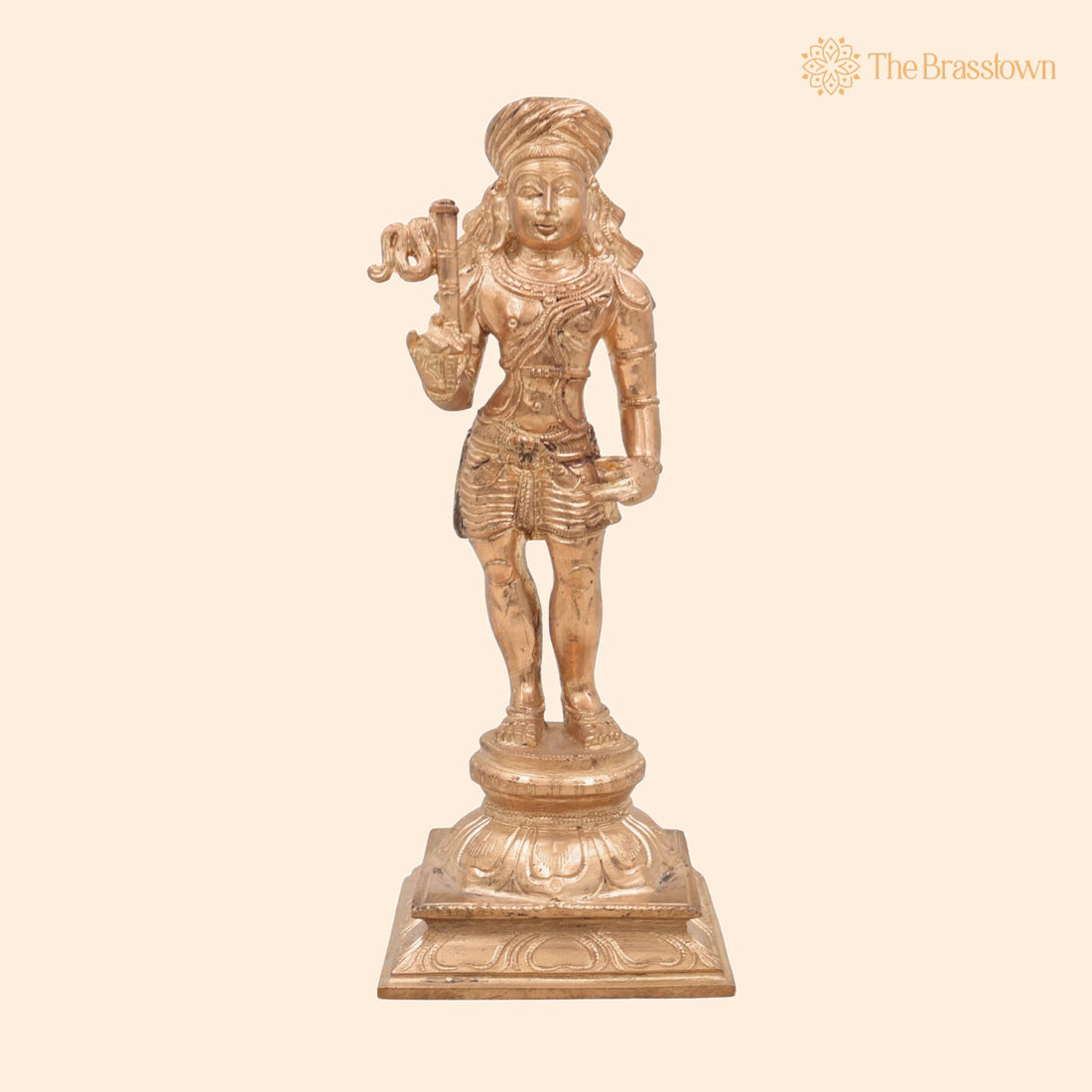 Bronze Aiyanar Dharma Shasta Idol – Panchaloha Ayyanar Statue, Handcrafted Tamil Guardian Deity Sculpture for Temple &amp; Home Puja 9 Inch 1
