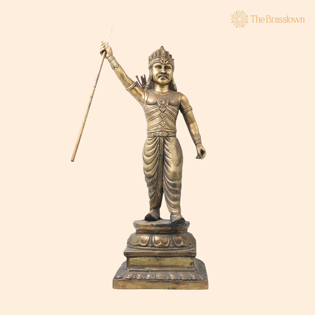 Brass Bahubali Idol – Handcrafted Hindu King Sculpture for Home Décor &amp; Gifting 22.5 Inch 1