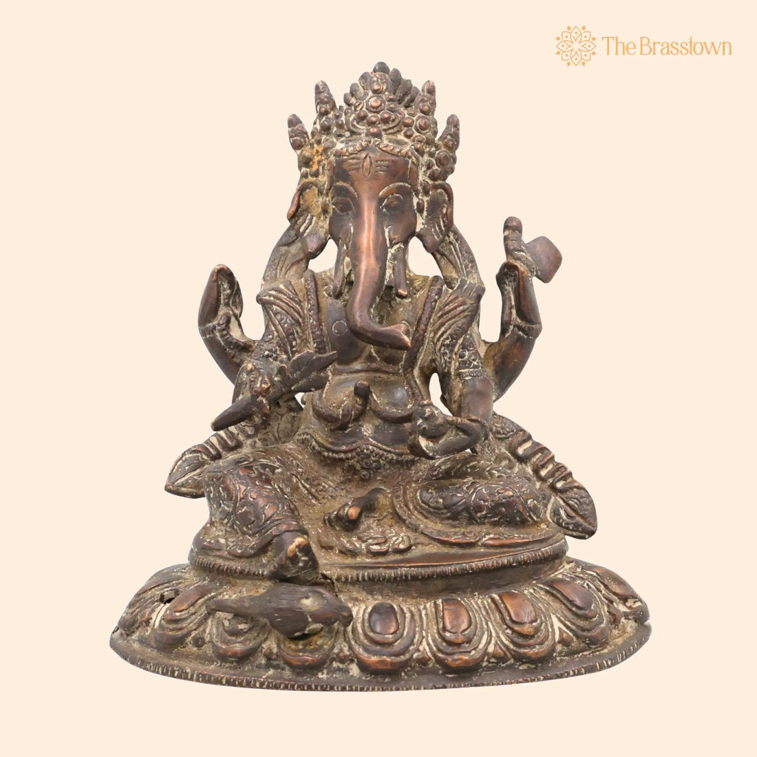 Handcrafted Brass Ganesha Idol – Ganpati Vinayaka Pital Murti for Pooja Room, Home Temple &amp; Décor 9 Inch 1