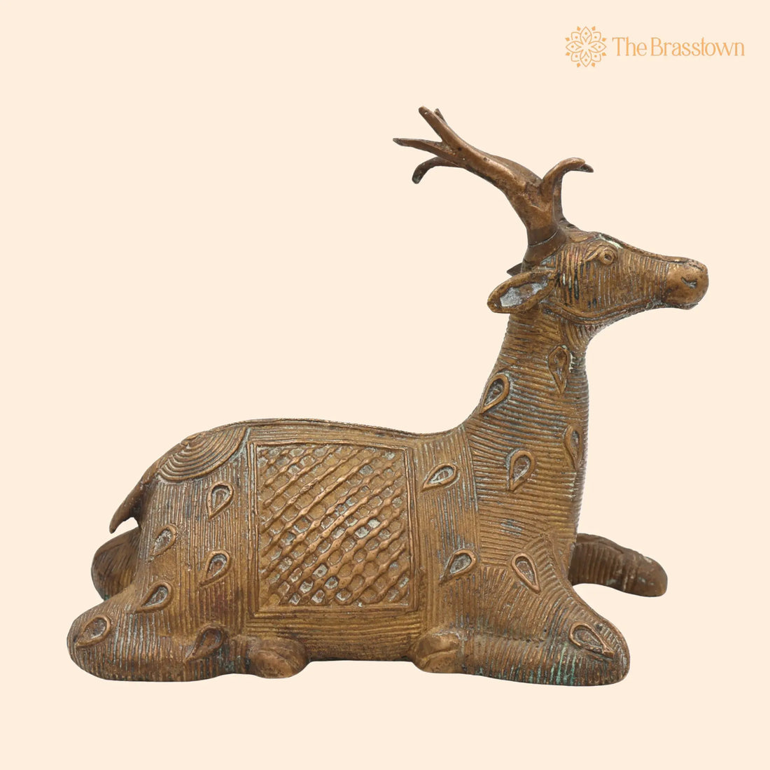 Brass Dogra Deer Idol – Handcrafted Dhokra Tribal Sculpture for Home Décor &amp; Gifting 5.5 Inch 1