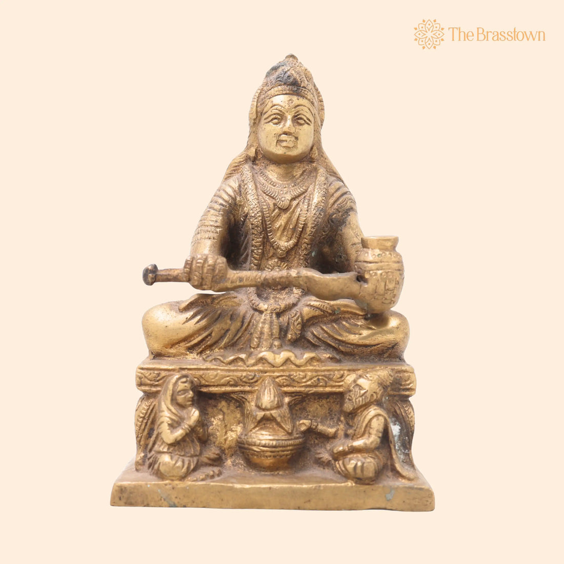 Brass Annapurna Devi Idol – Handcrafted Kashi Annapoorna Mata Murti, Temple &amp; Home Décor 5.5 Inch 1