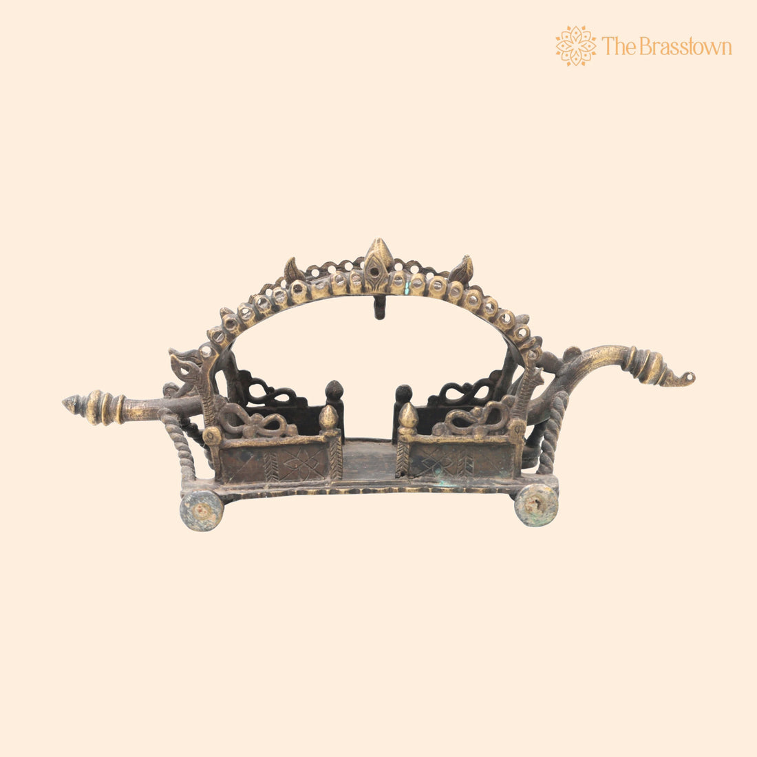 Brass Antique Doli Pallaki Palanquin for Deity Idol Pooja – Temple Décor, Gifting, Handcrafted Traditional Chola Art 5 Inch 1