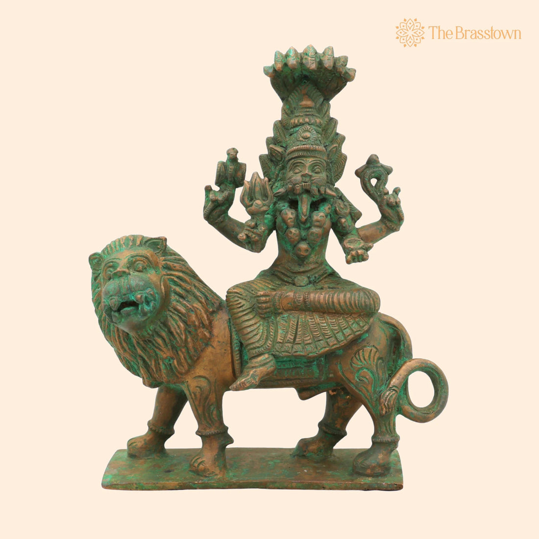 Handcrafted Bronze Pratyangira Devi Idol – Narasimhi &amp; Simhamukhi Statue for Home, Temple &amp; Office Décor 7.5 Inch 1