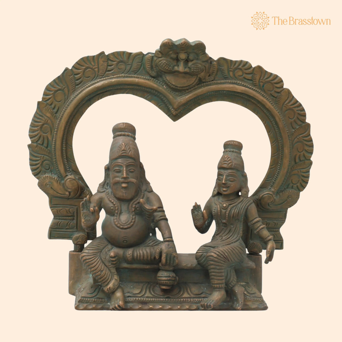 Handcrafted Panchaloha Agastya Rishi and Lopamudra Bronze Idol – Maharishi Agastya &amp; Lopamudra Murti for Pooja, Temple 7 Inch 1