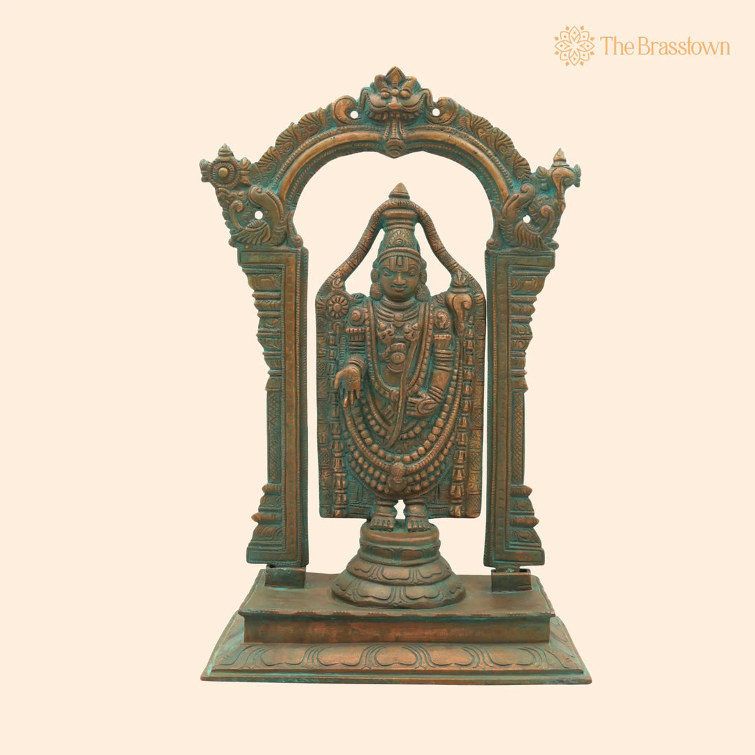 Handmade Bronze Tirupati Balaji Idol – Temple Quality Venkateswara Sculpture 13 Inch 1