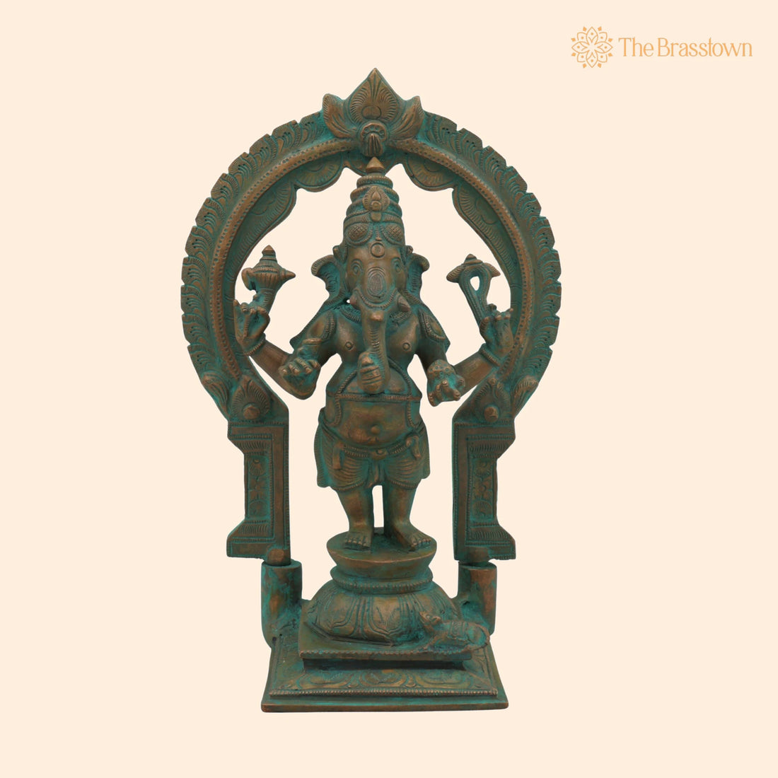 Handcrafted Panchaloha Bronze Ganesha Idol – Chola Style Vinayaka Ganpati Murti for Puja, Home Mandir &amp; Décor 11 Inch 1