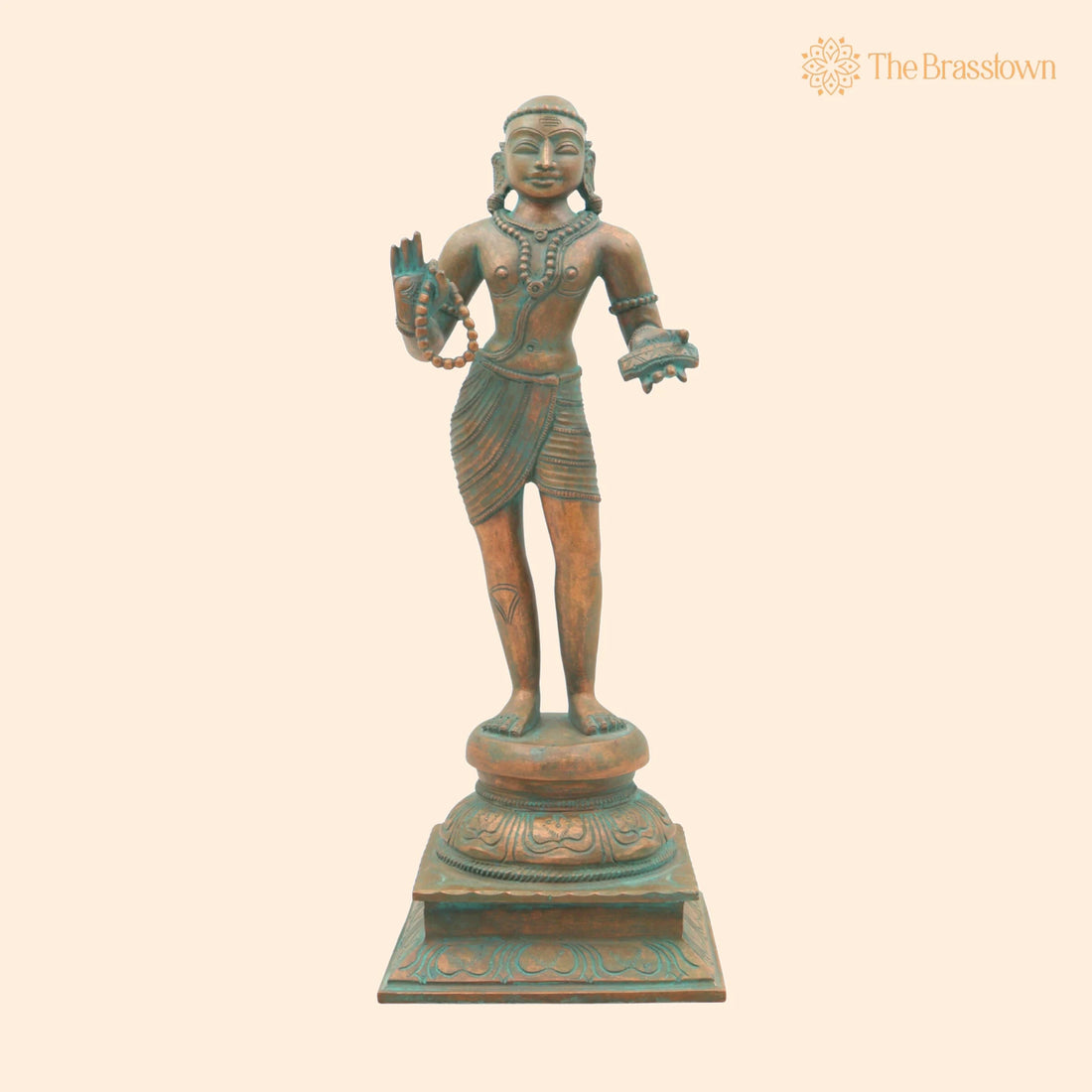 Handcrafted Panchaloha Bronze Murugan Idol – Swaminatha, Subramanya, Shanmukha, Skanda, Kartikeya Statue for Temple &amp; Home Décor 13.5 Inch 1