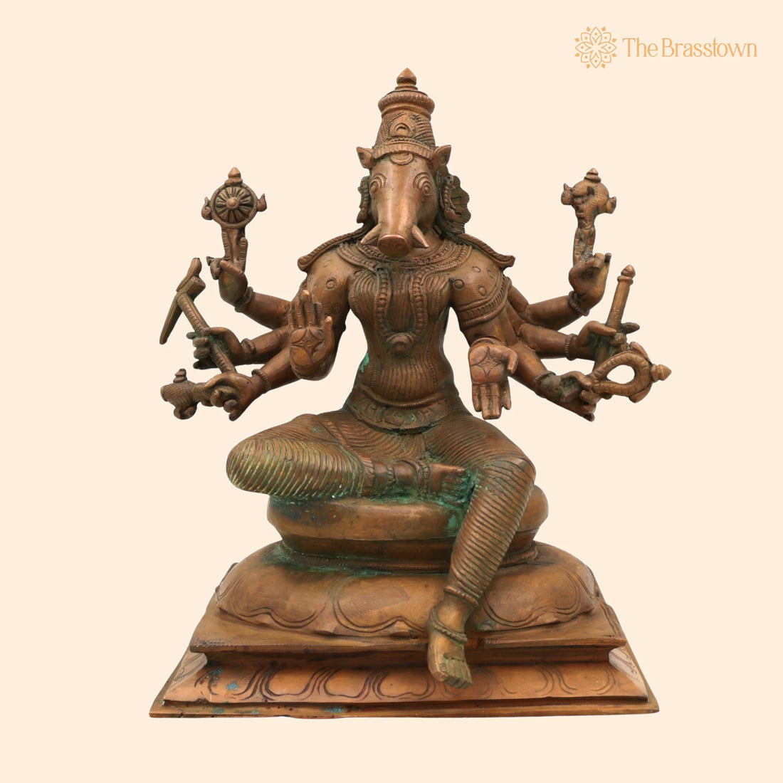 Handcrafted Bronze Varahi Devi Idol – Panchaloha Varahi Amman Statue, South India Art, Spiritual Hindu Goddess Sculpture 11 Inch 1